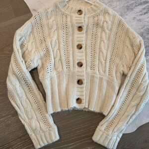 L'Academie Cream Cable Knit Cardigan